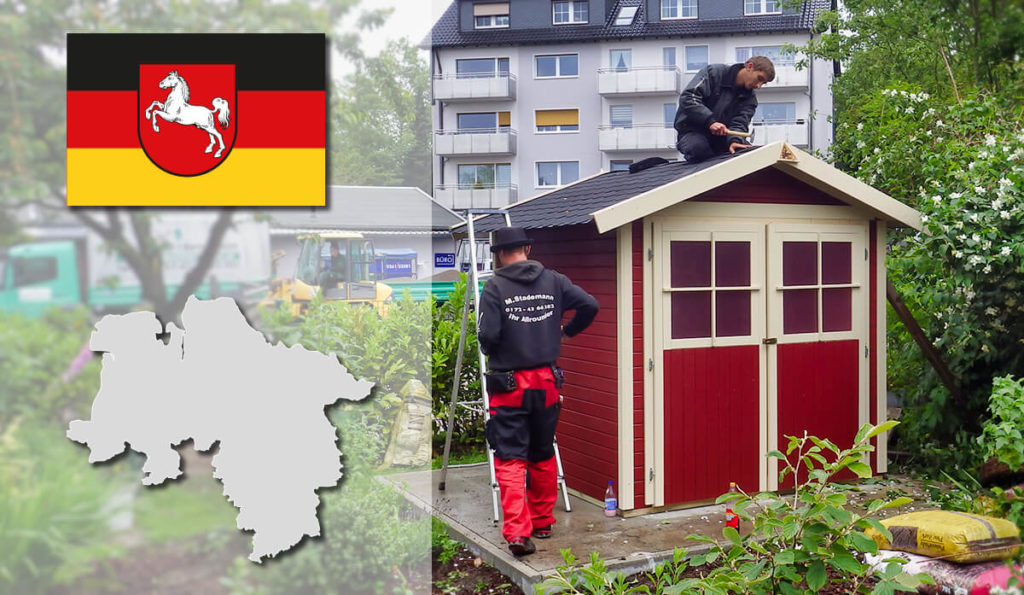 Unser Gartenhaus-Aufbauservice und Carport-Montageservice ist auch in Niedersachsen für Sie tätig!