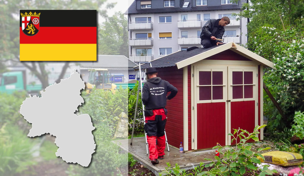Unser Gartenhaus-Aufbauservice und Carport-Montageservice ist auch in Rheinland-Pfalz für Sie tätig!