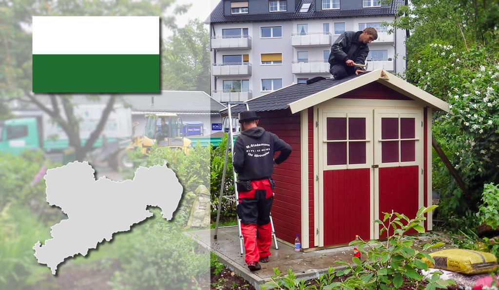 Unser Gartenhaus-Aufbauservice und Carport-Montageservice ist auch in Sachsen für Sie tätig!